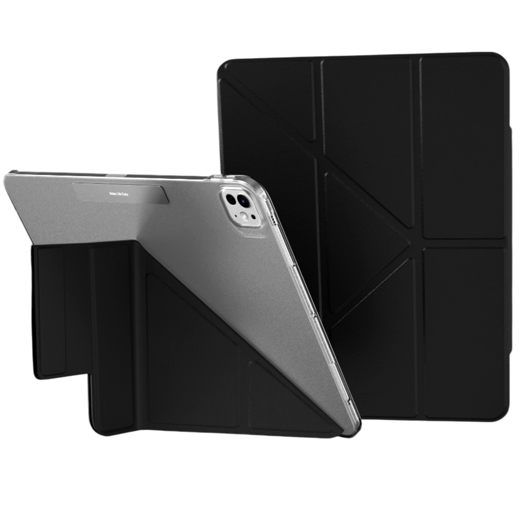 MAGEASY Cover Facet Folding Folio iPad Pro 13" M4 (Stain-Resistant Black) – Premium Protection