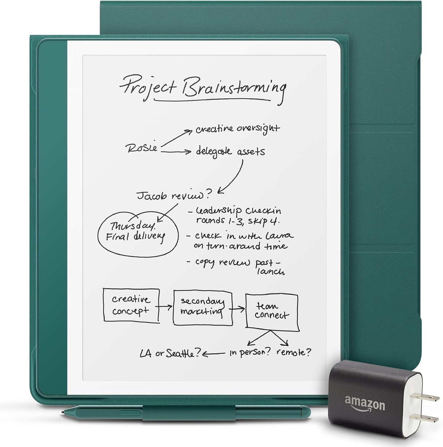 Amazon Kindle Scribe 64GB – Next-Gen E-Ink Note-Taking Tablet with Premium Pen - Metallic Jade
