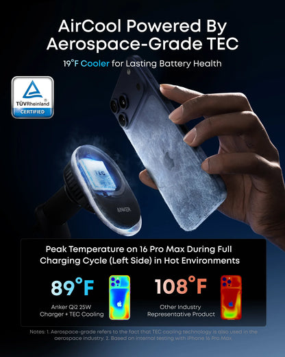Anker Prime MagGo Qi2 25W Wireless Car Charger