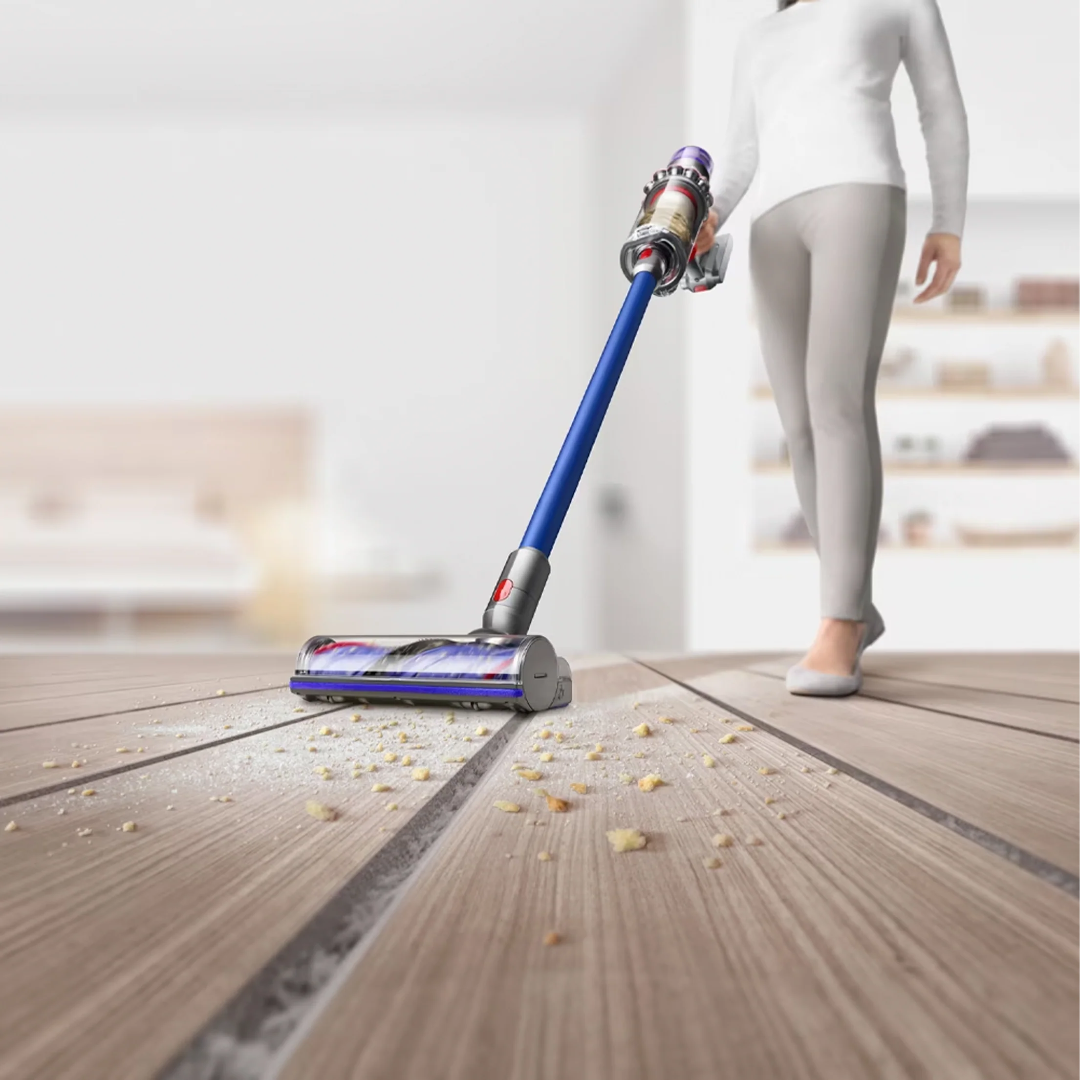 Dyson V11 Absolute Cordless Vacuum – 185 AW, 60‑Min Runtime, LCD Adaptive Cleaning (Nickel/Blue)
