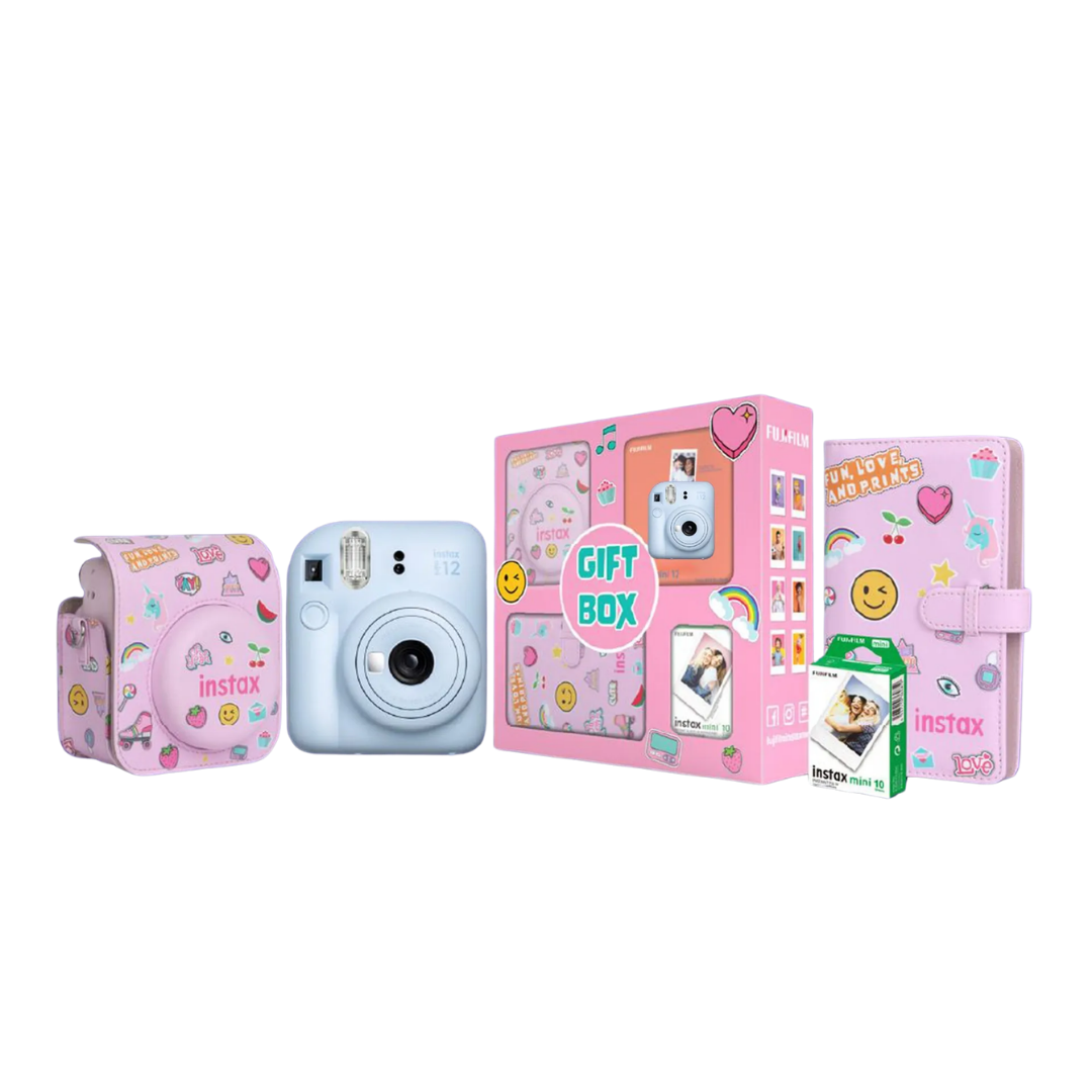 Fujifilm Instax Mini 12 Instant Camera Gift Box Kit - Pastel Blue