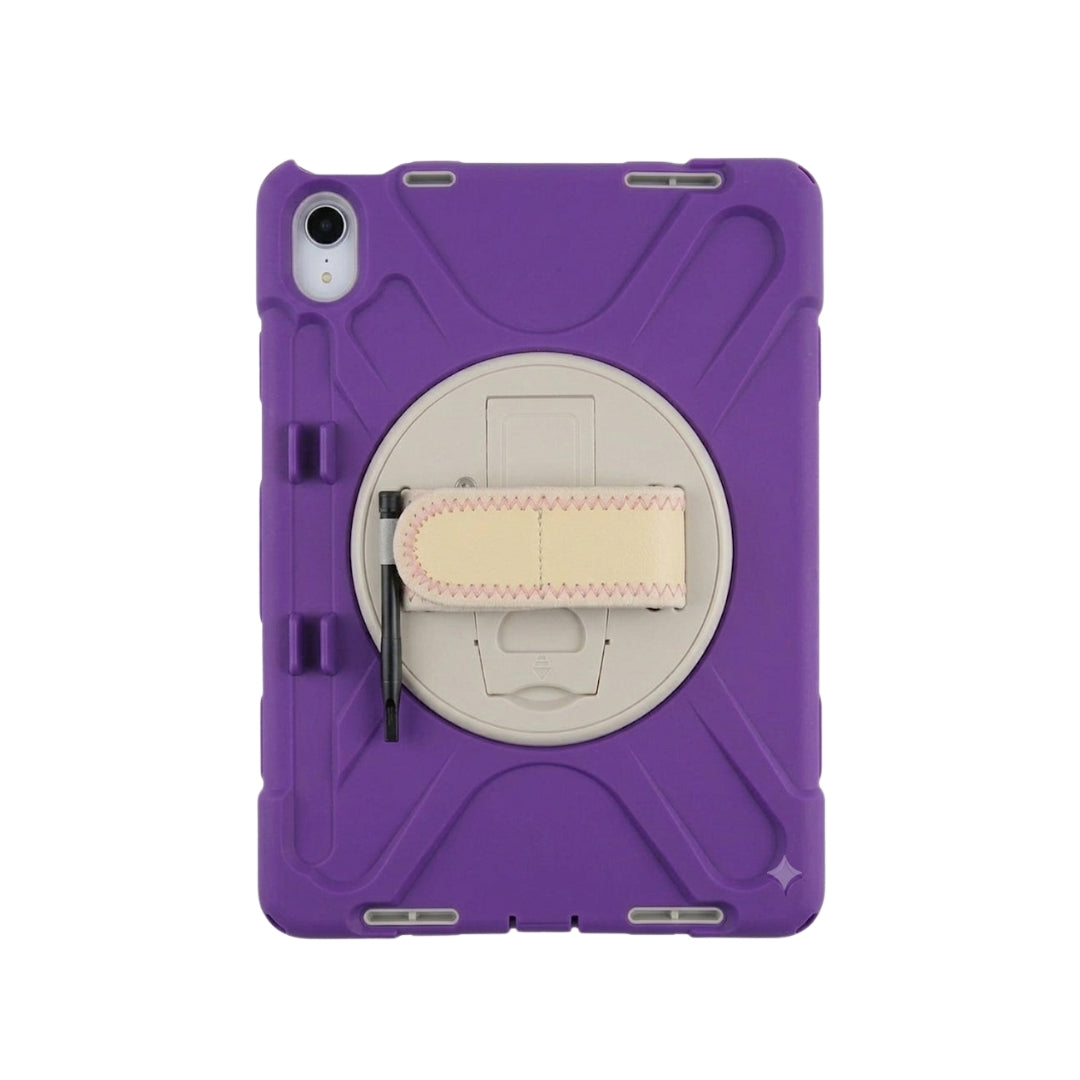 Classic iPad 11" (A16, 2025) / iPad 10.9" (2022) Rugged Case with 360° Stand, Hand Strap & Pen Holder