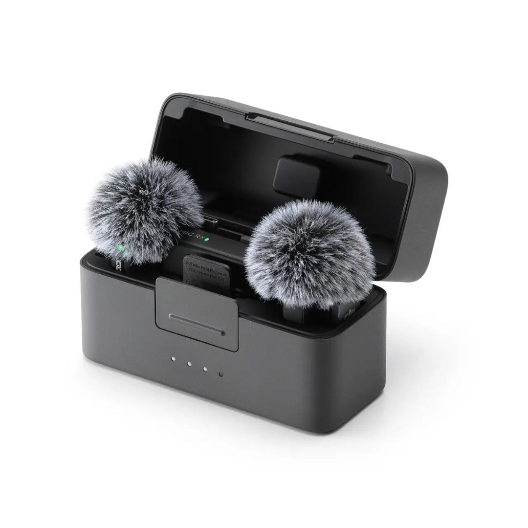 DJI Mic Mini – Wireless Lavalier Microphone System (2 Transmitters + 1 Receiver) with Portable Charging Case